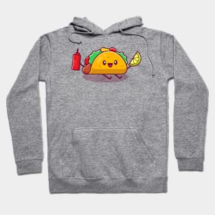 Cute Taco Holding Lemon And Sauce Hoodie